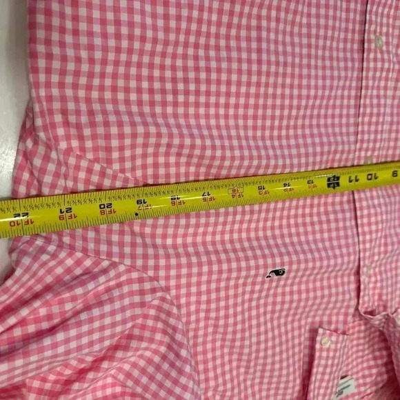 Vineyard vines women’s pink & white check button up shirt size 16. - Picture 6 of 8